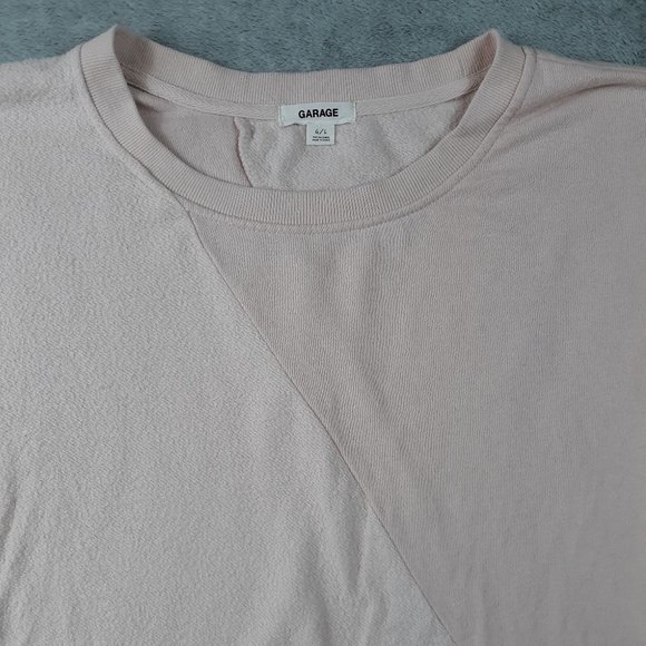 Garage Peachy Pink Cropped Distressed Sweatshirt L - Picture 4 of 8
